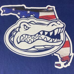 Florida Gators Fanatics T Shirt Mens 2XL Blue Patriotic Logo Graphic Flawed
